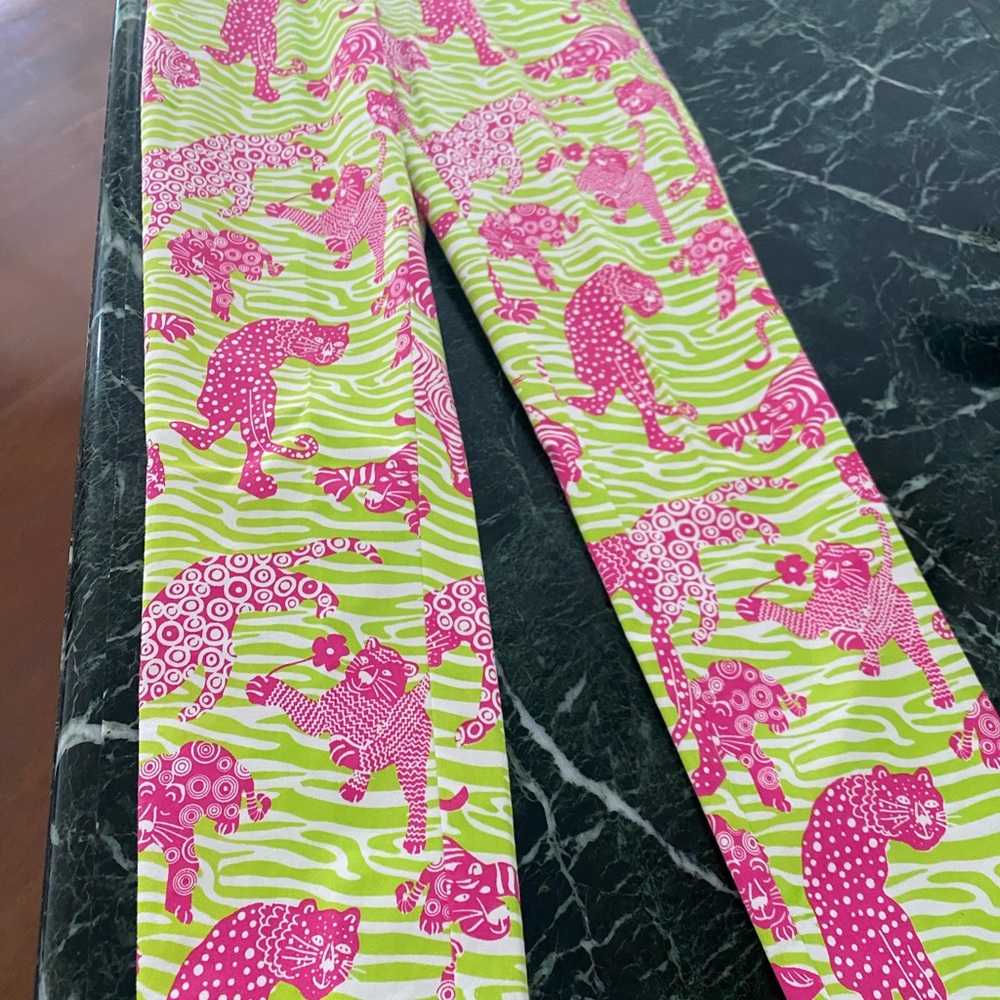 Gretchen Scott Pink and Green Leopard Print pants. Size XS